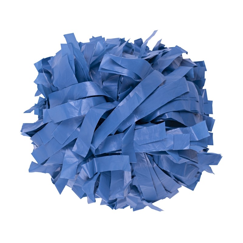 Pompones 6" plástico azul claro